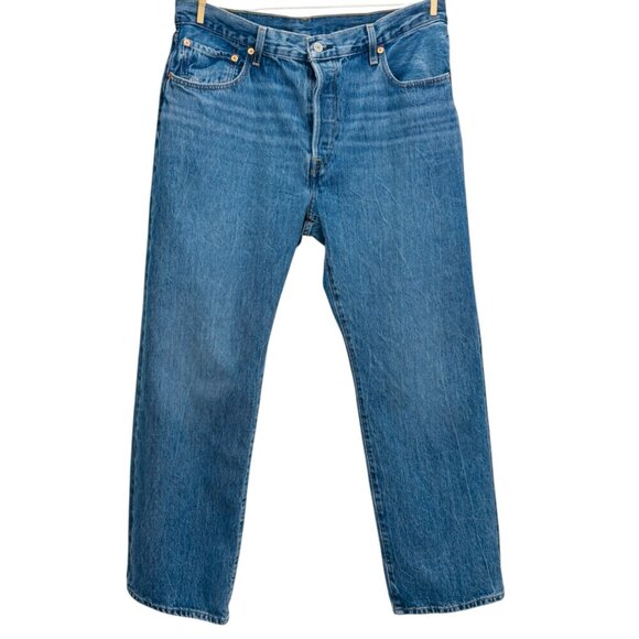 Levis Womens 501 '90s Jeans Button Fly Modern Retro Big E Loose Straight W32 L30 - Picture 2 of 15